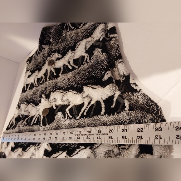 Company LTD. Black & White Horse Pattern Fleece Vest - Picture 8 of 8